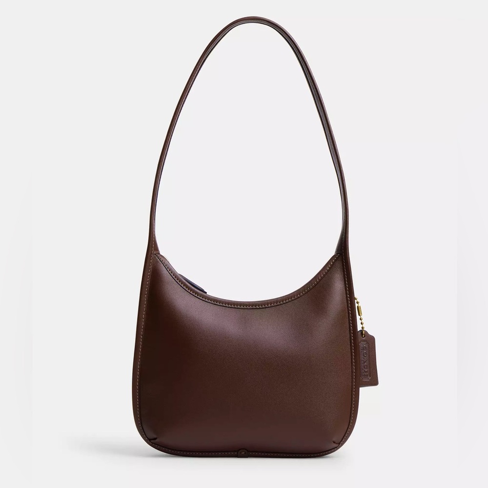Coach Originals Curve Zip Bag in Brass/Maple Brown Glovetanned Leather NWT - Picture 4 of 11